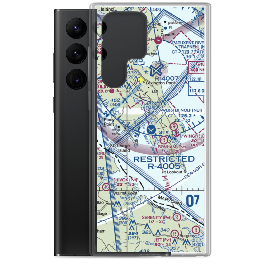 Webster Nolf Airport (NUI) VFR Sectional Samsung Case Samsung Galaxy S22 Ultra model shown