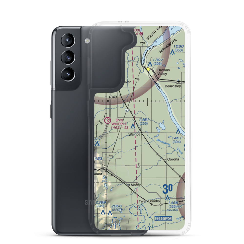 Webster-Eneboe Airstrip (SD82) VFR Sectional Samsung Case Samsung Galaxy S21 model shown