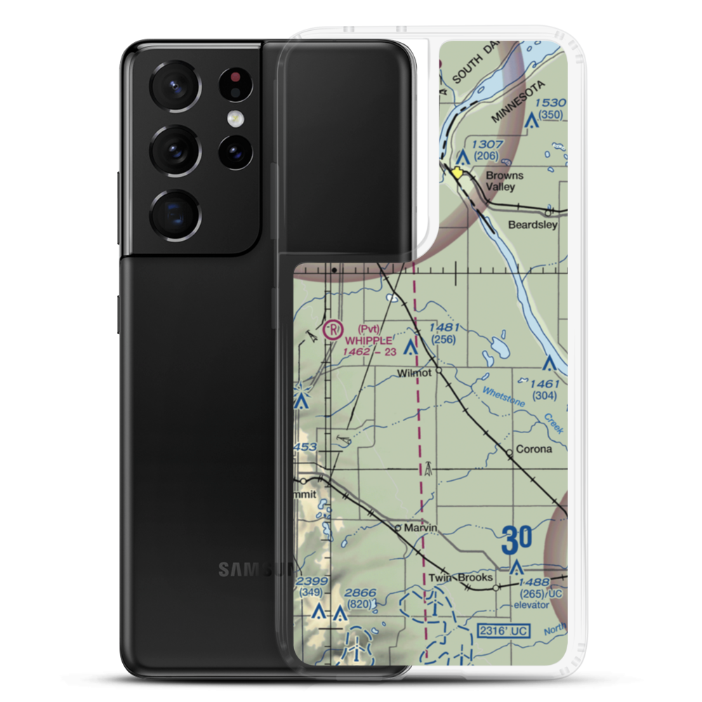 Webster-Eneboe Airstrip (SD82) VFR Sectional Samsung Case Samsung Galaxy S21 Ultra model shown