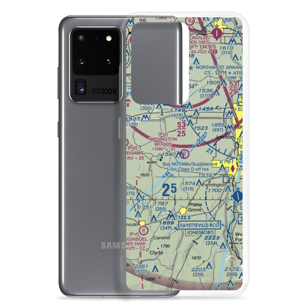 Wedington Woods Airport (67AR) VFR Sectional Samsung Case Samsung Galaxy S20 Ultra model shown