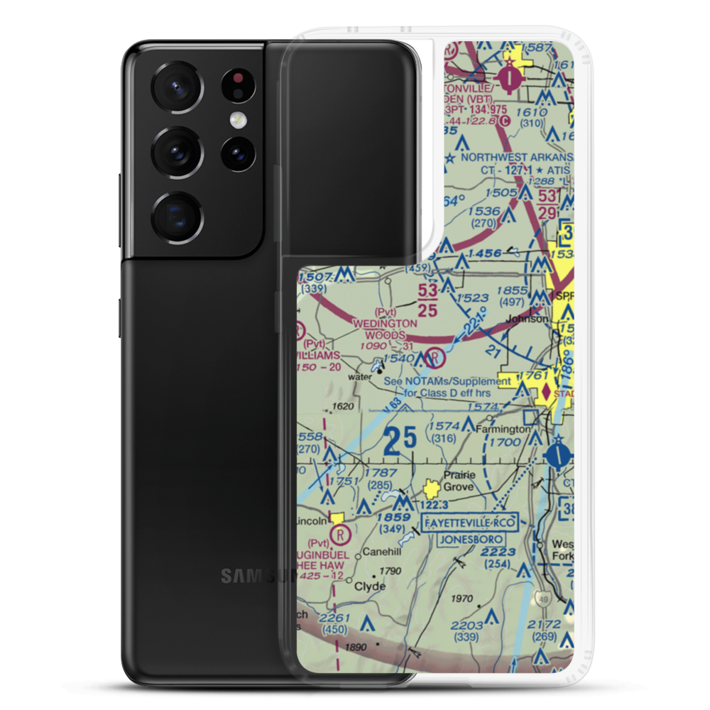 Wedington Woods Airport (67AR) VFR Sectional Samsung Case Samsung Galaxy S21 Ultra model shown
