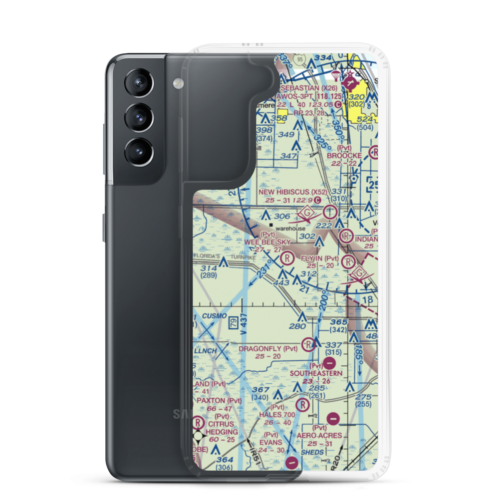 Wee Bee Sky Ranch Airport (70FA) VFR Sectional Samsung Case Samsung Galaxy S21 model shown