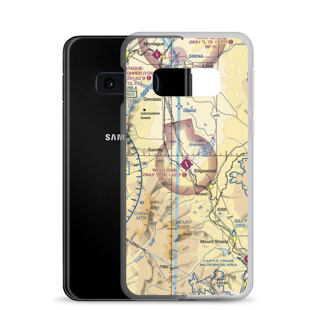 Weed Airport (O46) VFR Sectional Samsung Case Samsung Galaxy S10e model shown