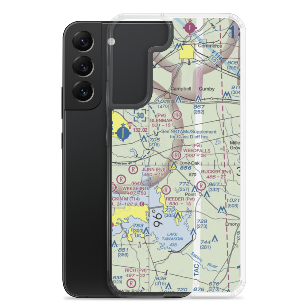 Weedfalls Airport (XA45) VFR Sectional Samsung Case Samsung Galaxy S22 Plus model shown