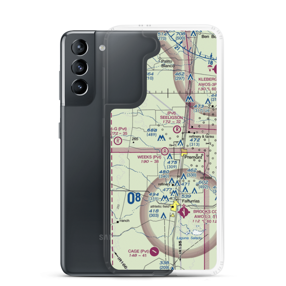 Weeks Airport (8TX8) VFR Sectional Samsung Case Samsung Galaxy S21 model shown