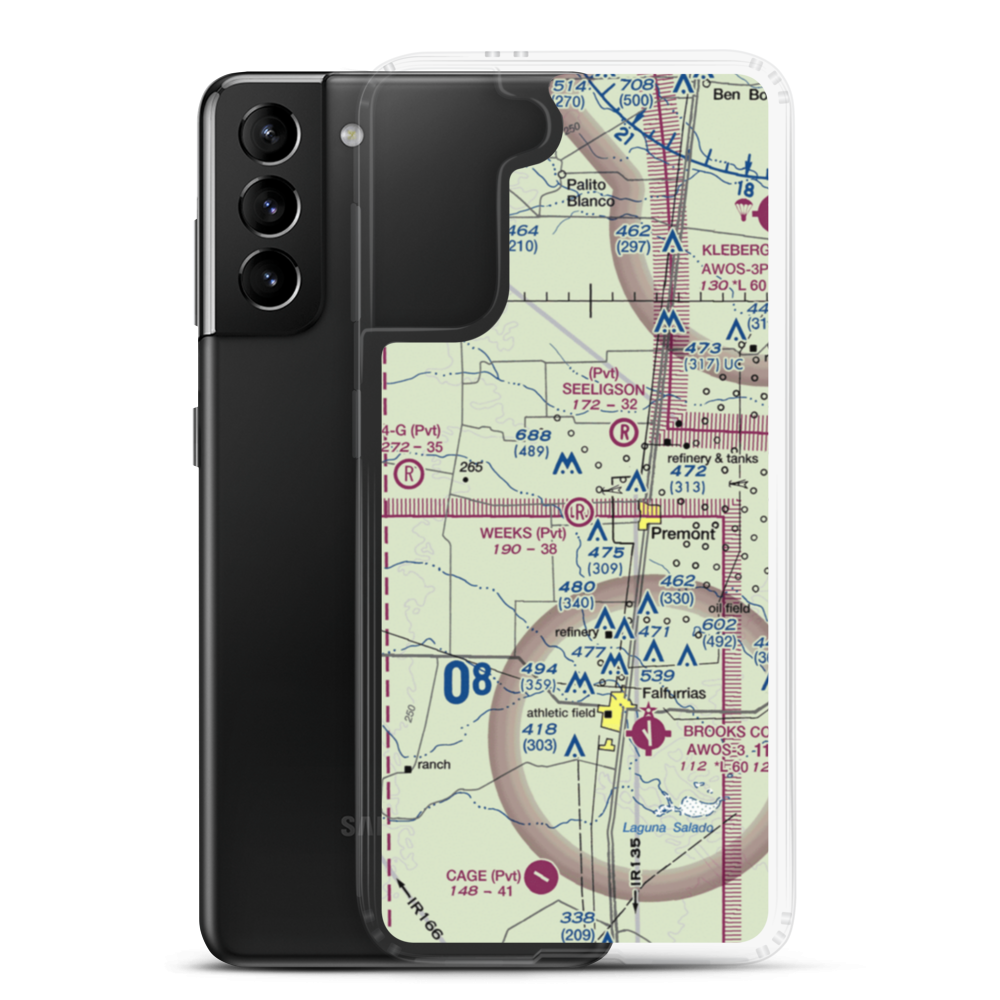 Weeks Airport (8TX8) VFR Sectional Samsung Case Samsung Galaxy S21 Plus model shown