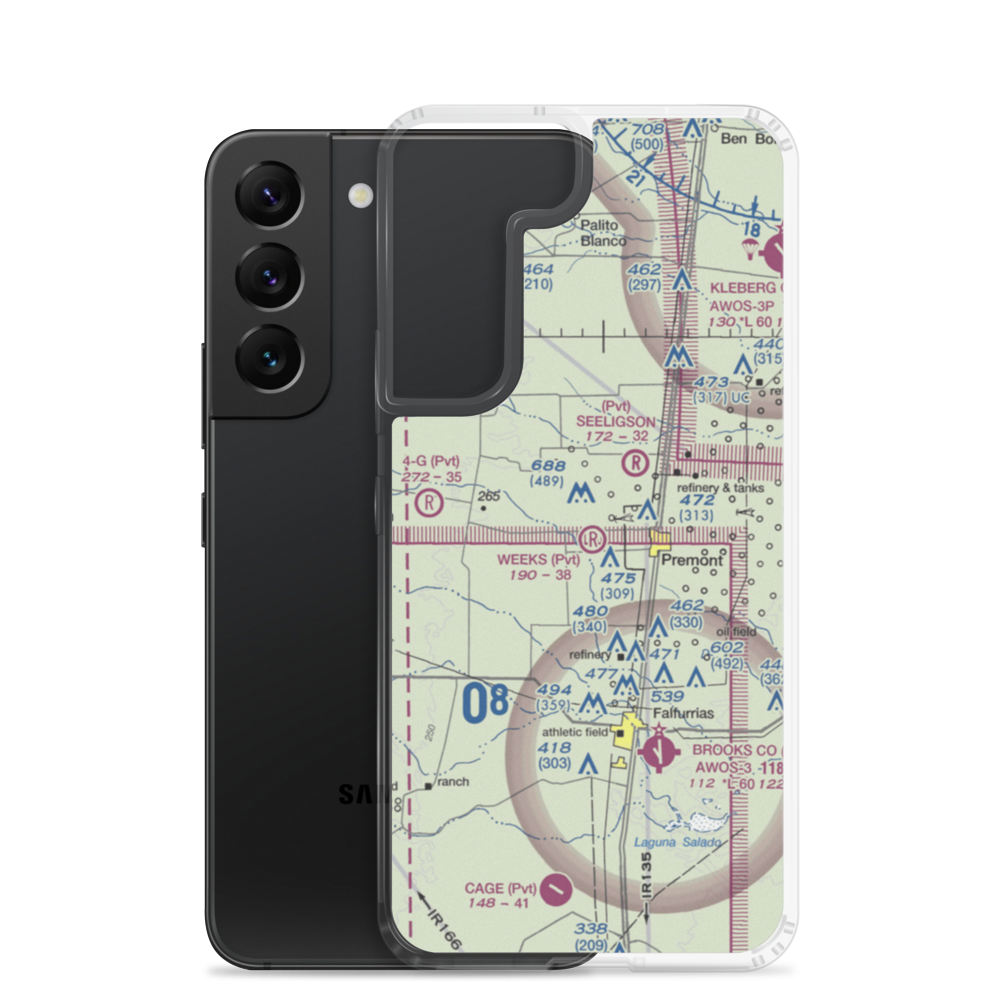 Weeks Airport (8TX8) VFR Sectional Samsung Case Samsung Galaxy S22 model shown