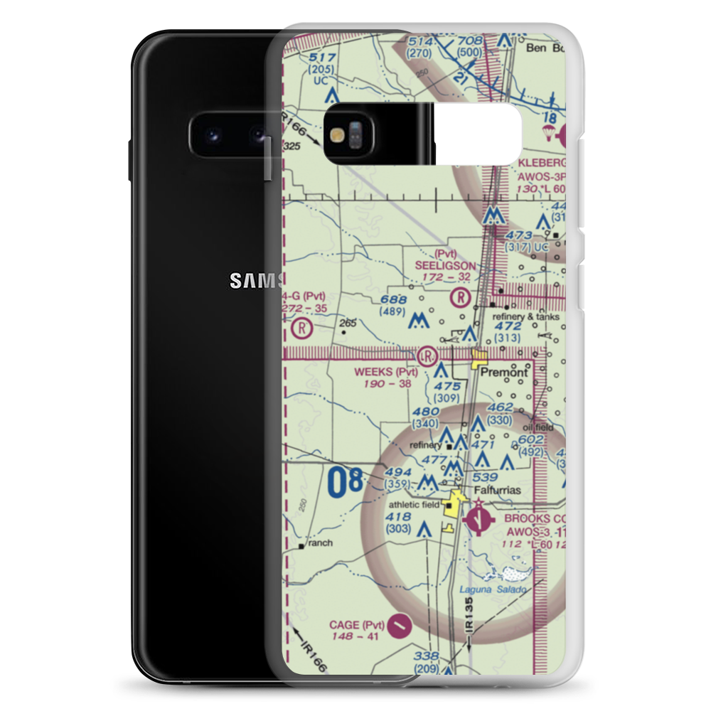 Weeks Airport (8TX8) VFR Sectional Samsung Case Samsung Galaxy S10+ model shown