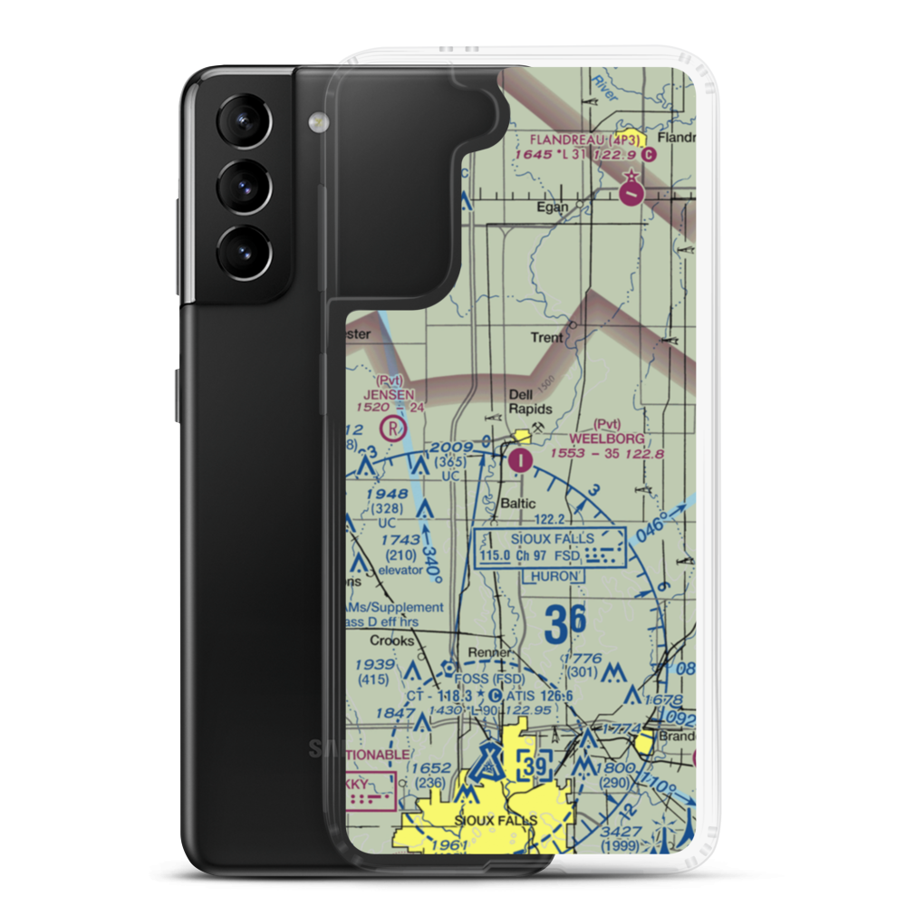 Weelborg Airport (9SD9) VFR Sectional Samsung Case Samsung Galaxy S21 Plus model shown
