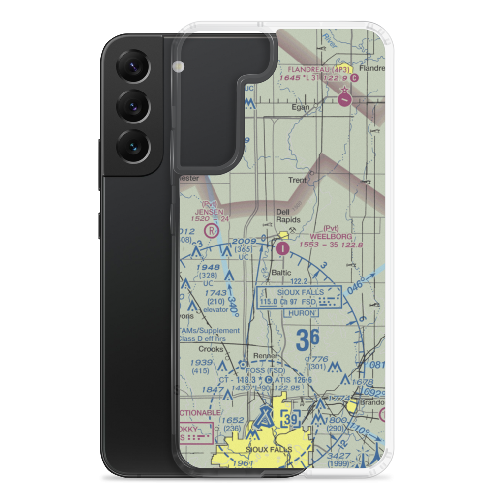 Weelborg Airport (9SD9) VFR Sectional Samsung Case Samsung Galaxy S22 Plus model shown