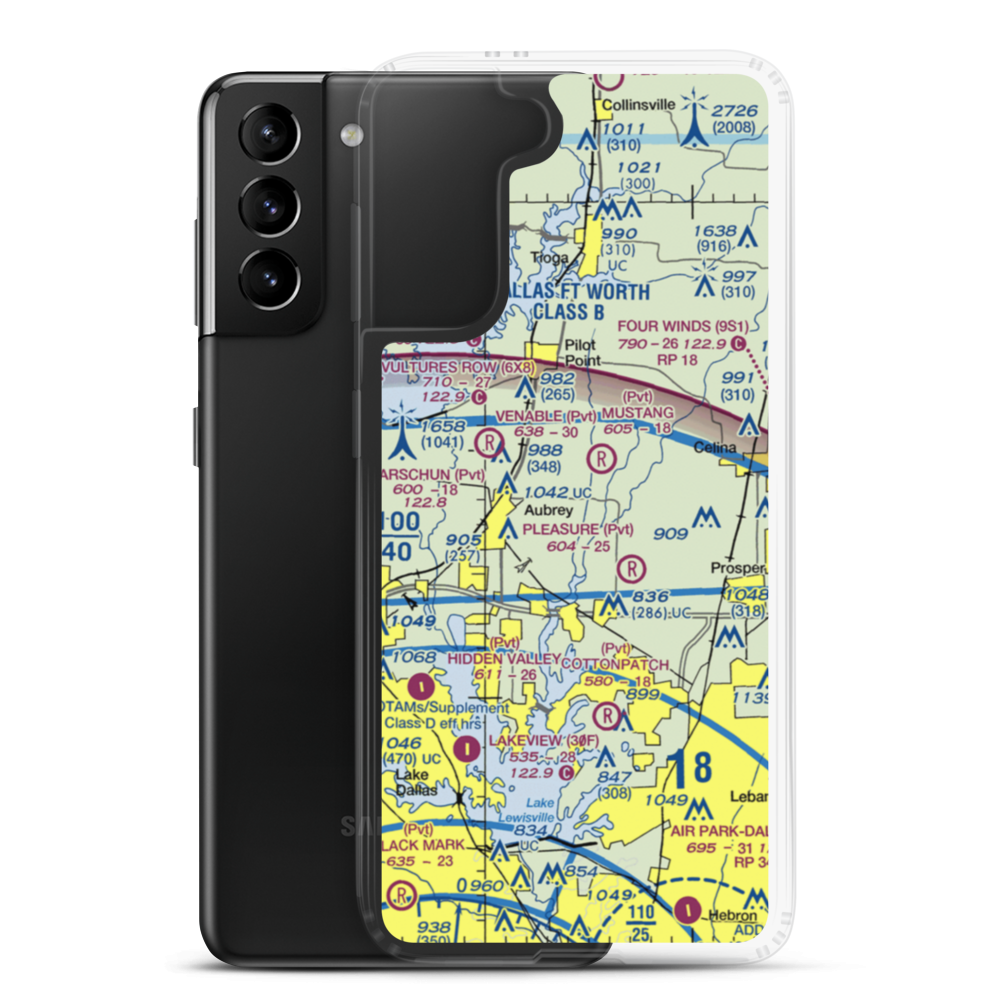 Weems Farm Airport (2TE3) VFR Sectional Samsung Case Samsung Galaxy S21 Plus model shown