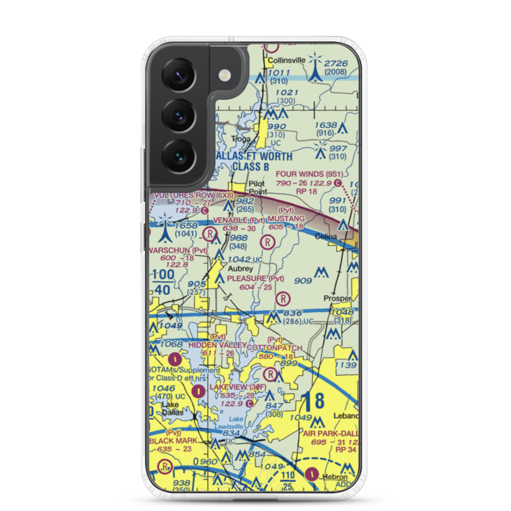 Weems Farm Airport (2TE3) VFR Sectional Samsung Case Samsung Galaxy S22 Plus model shown