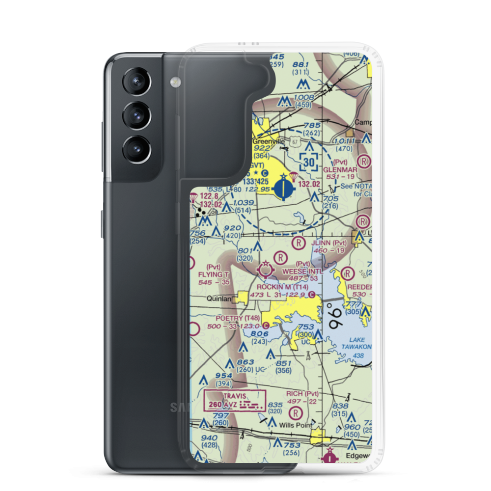 Weese International Airport (XS14) VFR Sectional Samsung Case Samsung Galaxy S21 model shown