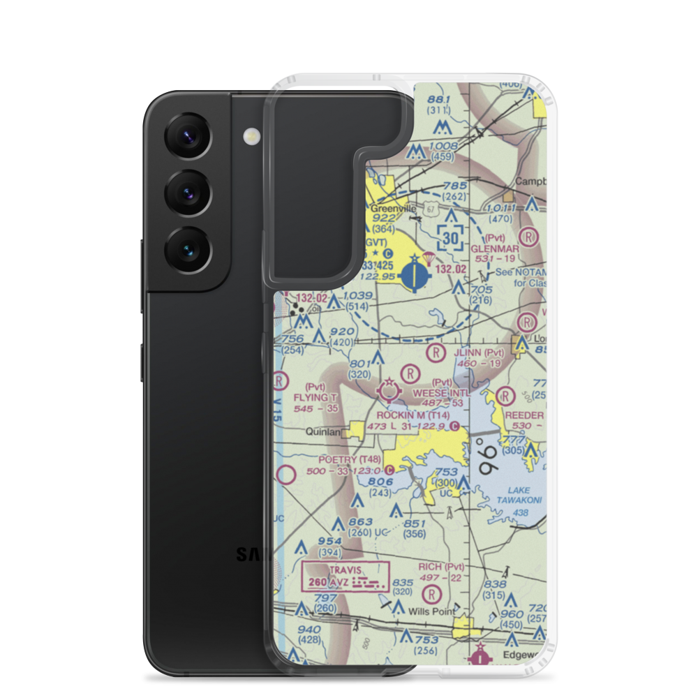 Weese International Airport (XS14) VFR Sectional Samsung Case Samsung Galaxy S22 model shown
