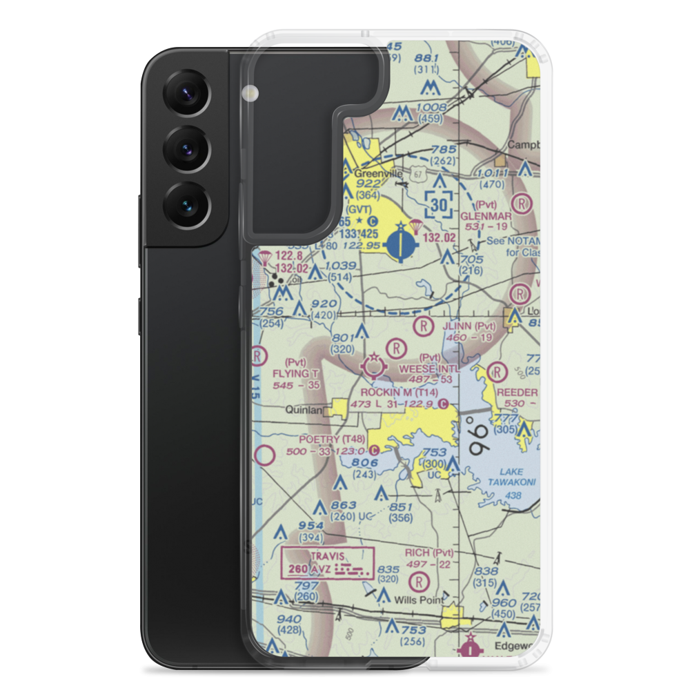 Weese International Airport (XS14) VFR Sectional Samsung Case Samsung Galaxy S22 Plus model shown