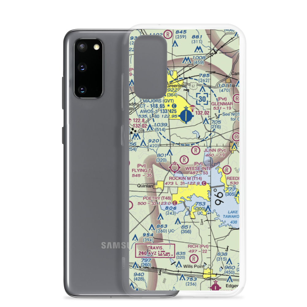 Weese International Airport (XS14) VFR Sectional Samsung Case Samsung Galaxy S20 model shown