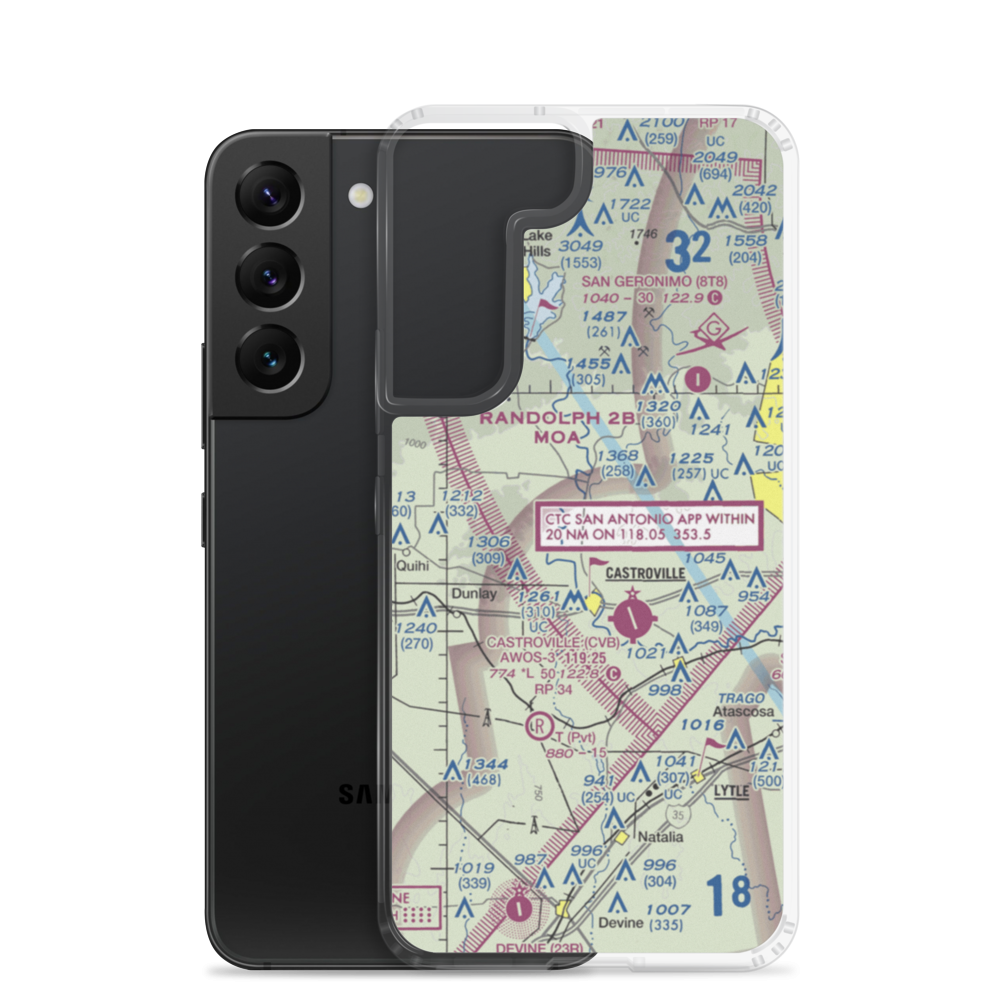 Weiblen Airport (TE13) VFR Sectional Samsung Case Samsung Galaxy S22 model shown