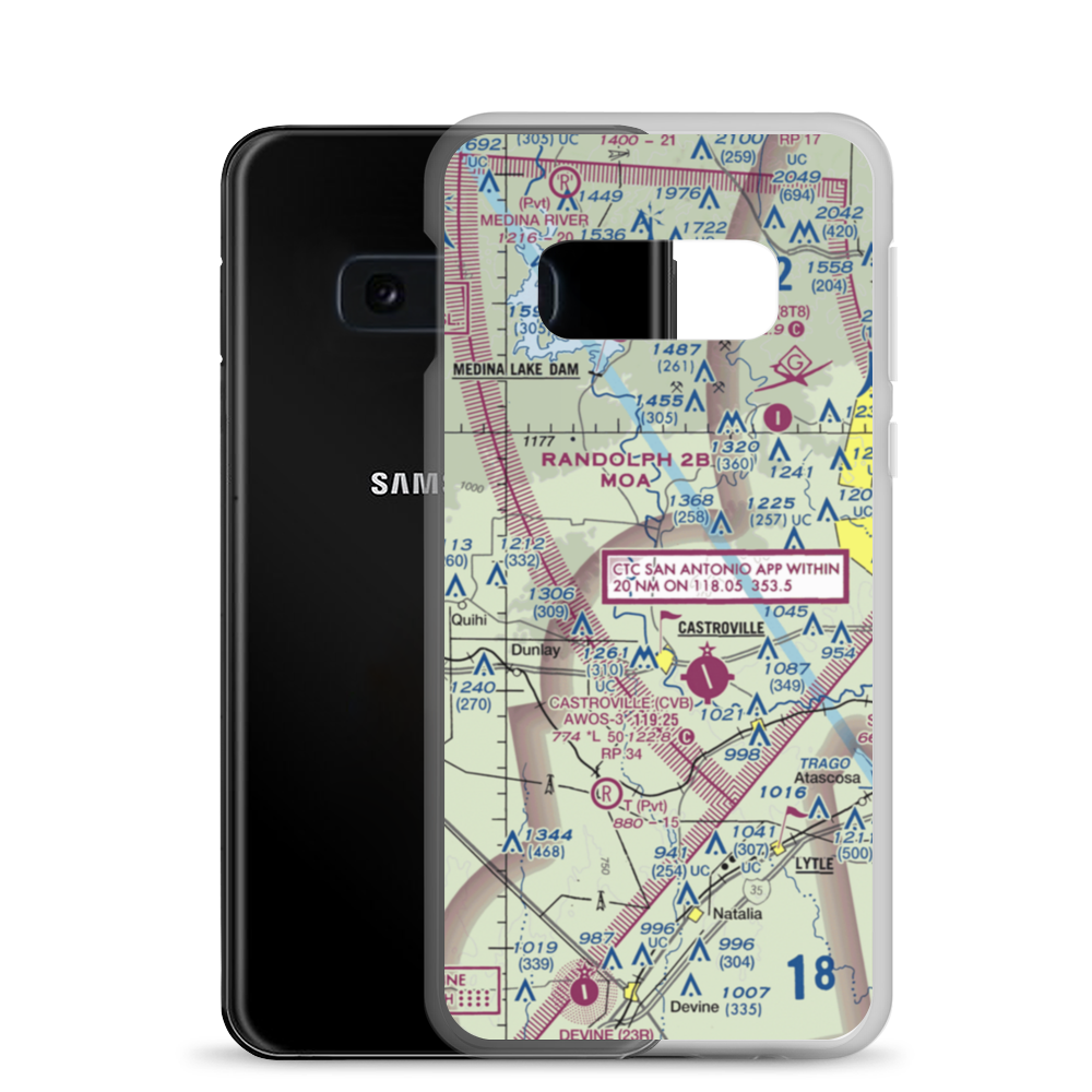Weiblen Airport (TE13) VFR Sectional Samsung Case Samsung Galaxy S10e model shown