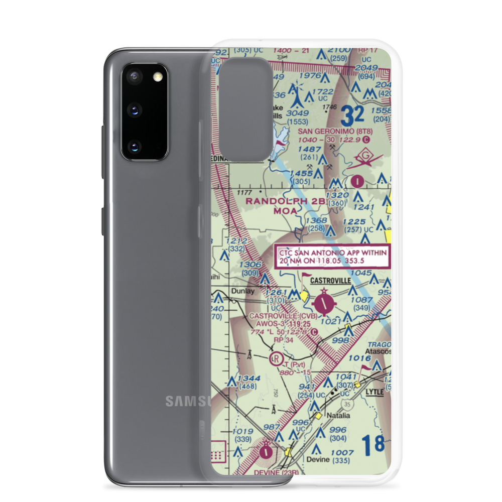 Weiblen Airport (TE13) VFR Sectional Samsung Case Samsung Galaxy S20 model shown