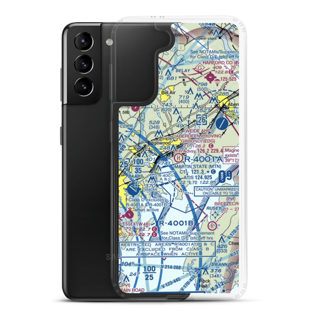 Weide Ahp (Aberdeen Proving Ground) Heliport (EDG) VFR Sectional Samsung Case Samsung Galaxy S21 Plus model shown