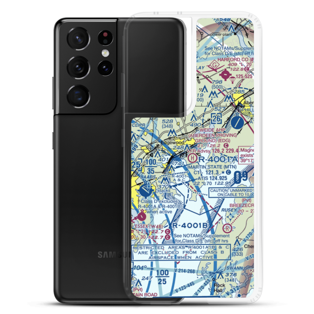Weide Ahp (Aberdeen Proving Ground) Heliport (EDG) VFR Sectional Samsung Case Samsung Galaxy S21 Ultra model shown