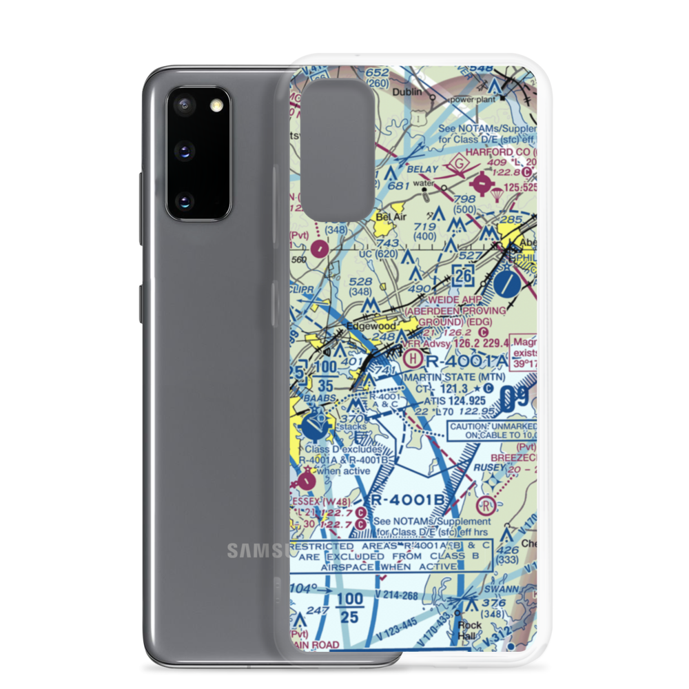 Weide Ahp (Aberdeen Proving Ground) Heliport (EDG) VFR Sectional Samsung Case Samsung Galaxy S20 model shown
