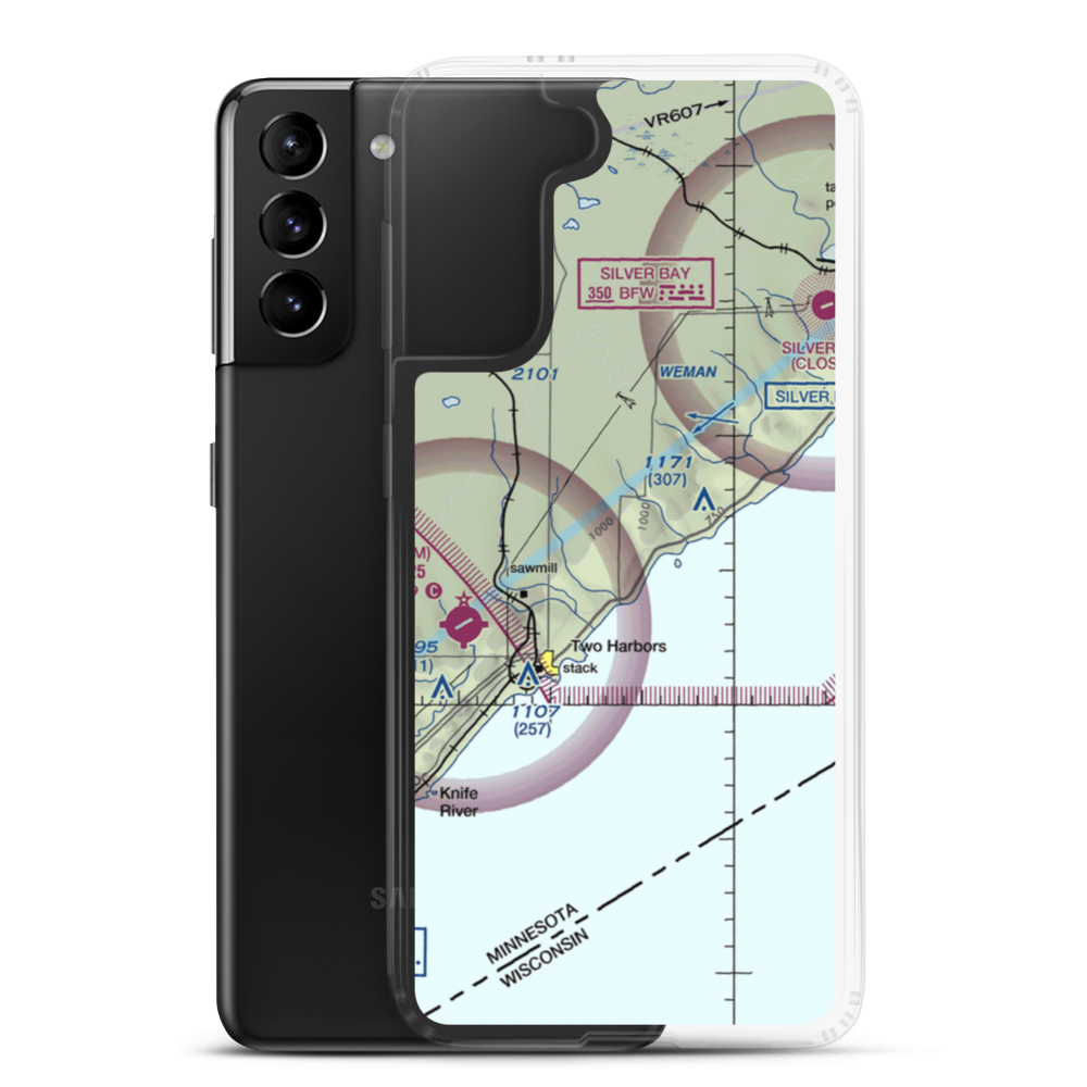 Weideman International Airport (63MN) VFR Sectional Samsung Case Samsung Galaxy S21 Plus model shown