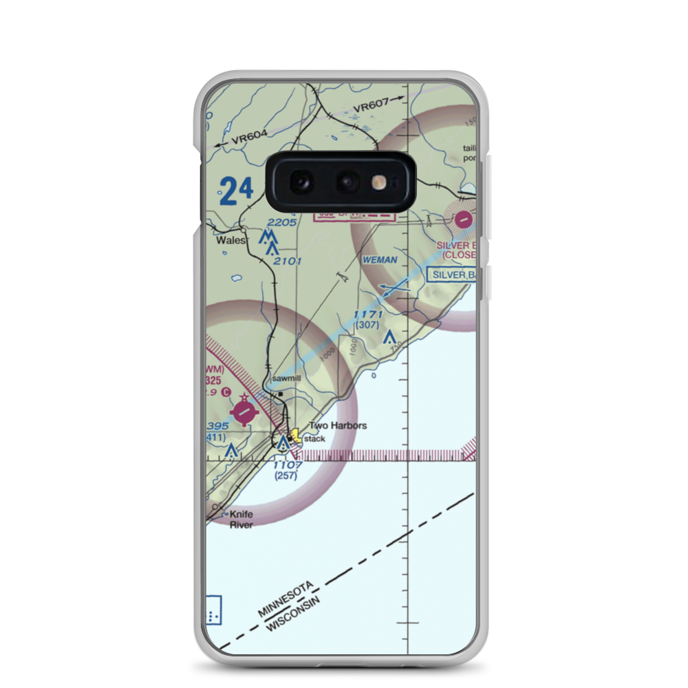 Weideman International Airport (63MN) VFR Sectional Samsung Case Samsung Galaxy S10e model shown