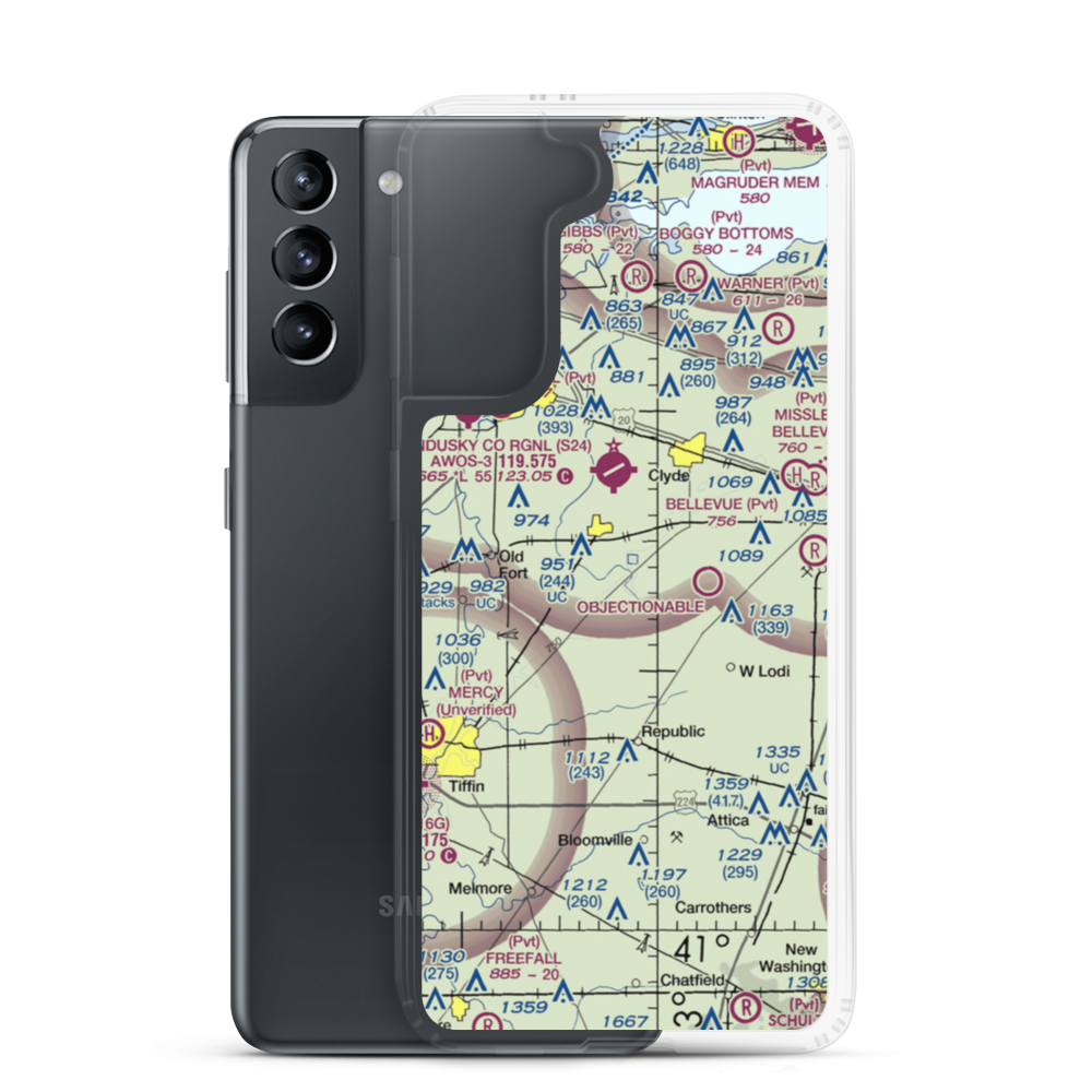 Weiker Airport (82D) VFR Sectional Samsung Case Samsung Galaxy S21 model shown