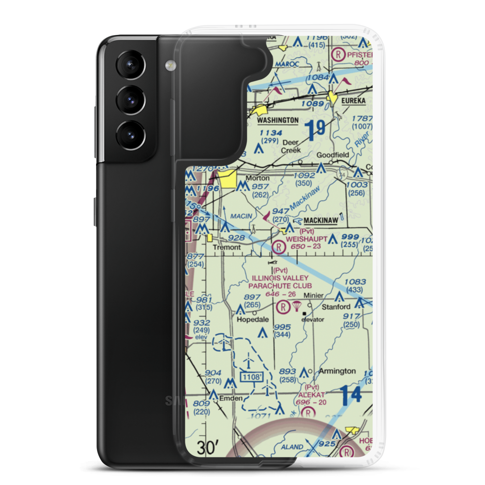 Weishaupt Airport (9IL6) VFR Sectional Samsung Case Samsung Galaxy S21 Plus model shown