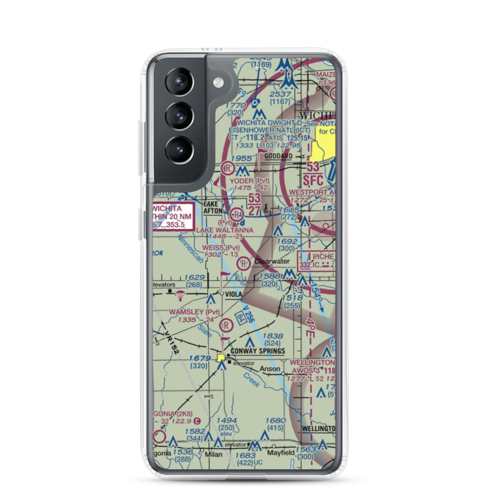 Weiss Acres Airport (24KS) VFR Sectional Samsung Case Samsung Galaxy S21 model shown