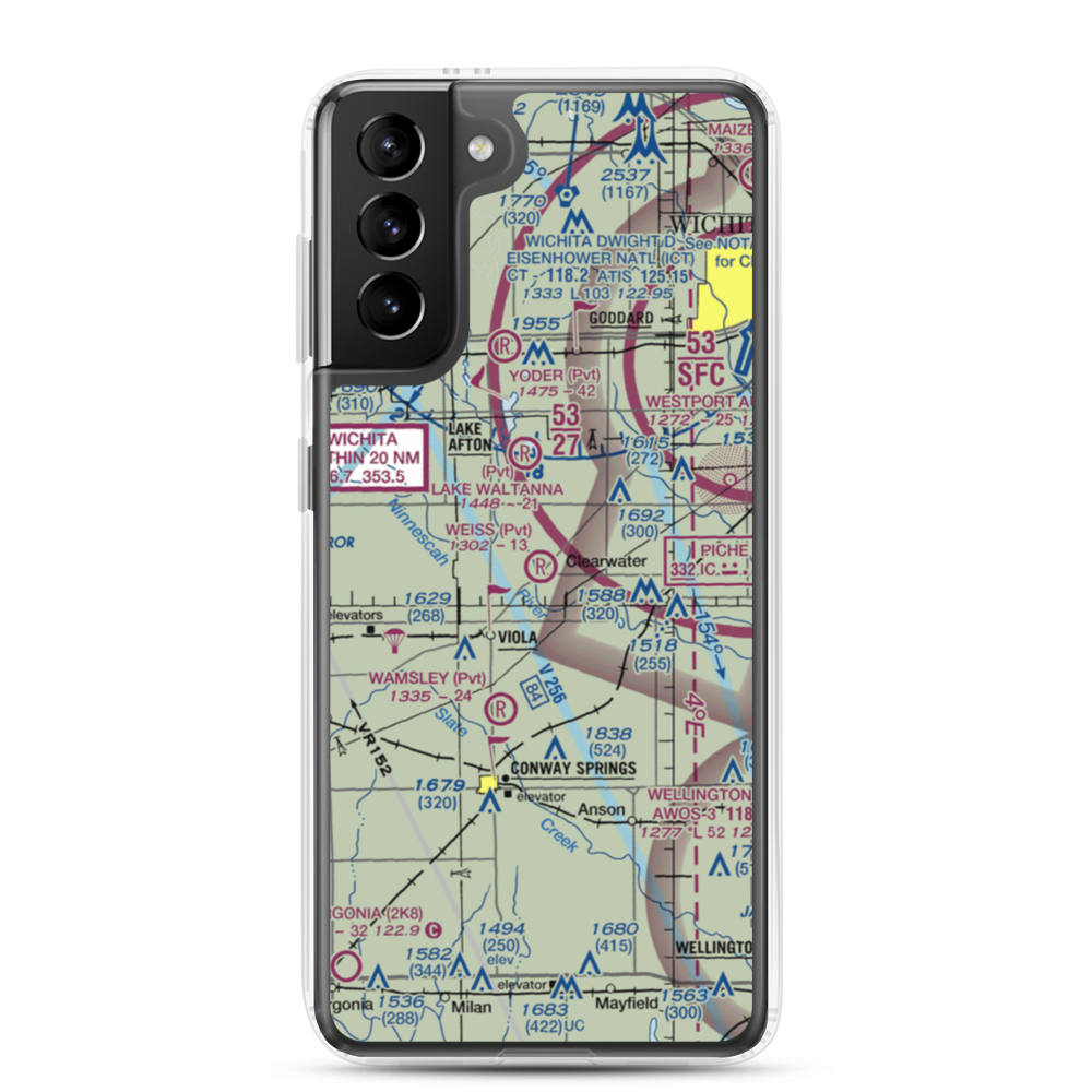 Weiss Acres Airport (24KS) VFR Sectional Samsung Case Samsung Galaxy S21 Plus model shown