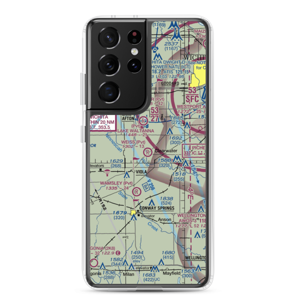 Weiss Acres Airport (24KS) VFR Sectional Samsung Case Samsung Galaxy S21 Ultra model shown