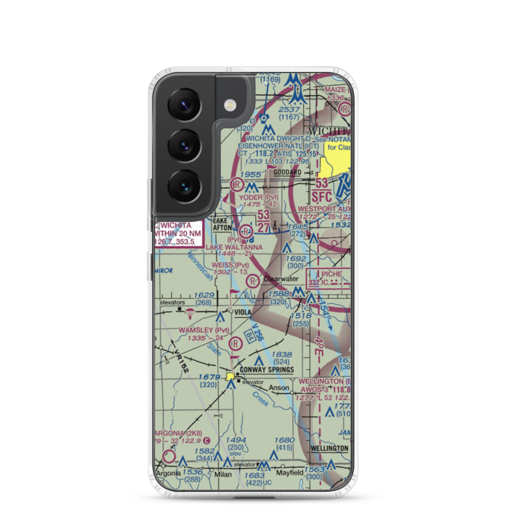 Weiss Acres Airport (24KS) VFR Sectional Samsung Case Samsung Galaxy S22 model shown