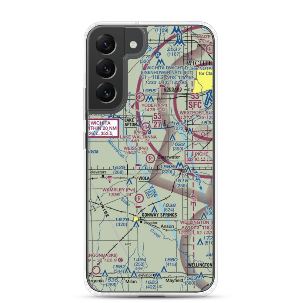Weiss Acres Airport (24KS) VFR Sectional Samsung Case Samsung Galaxy S22 Plus model shown