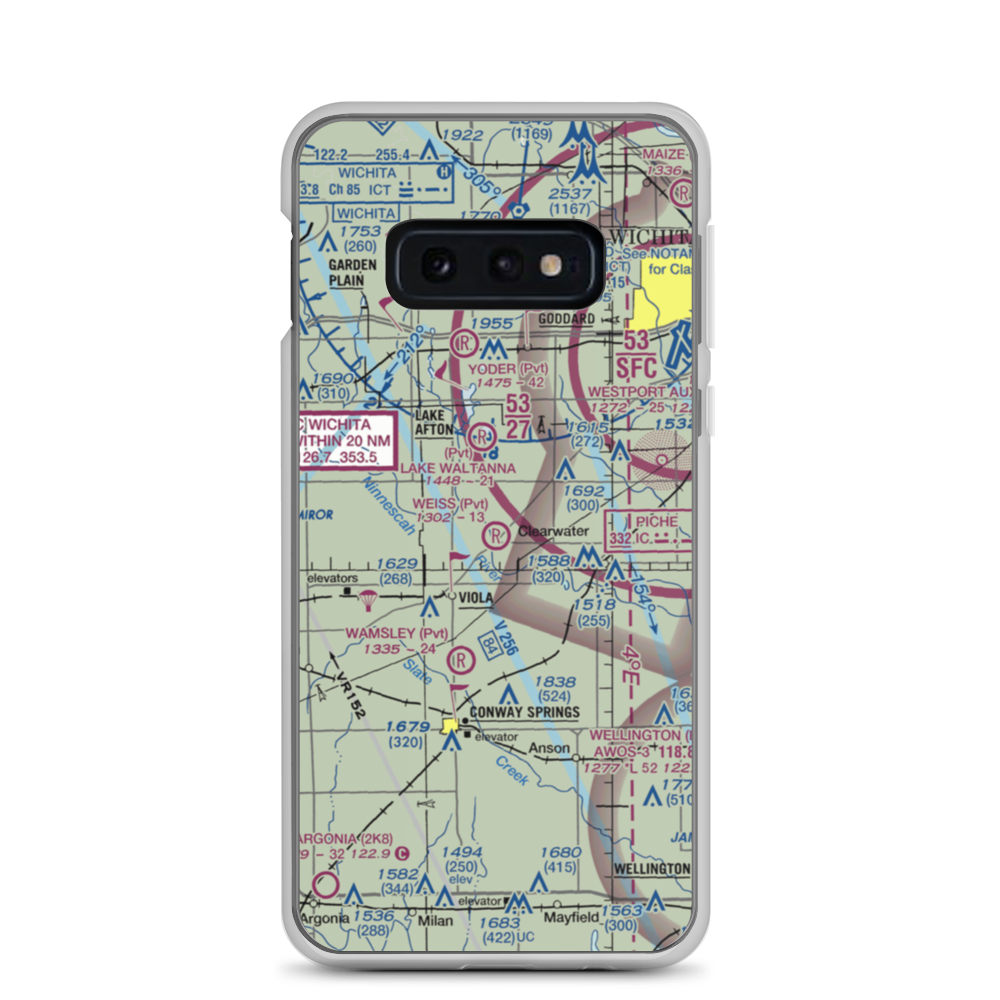 Weiss Acres Airport (24KS) VFR Sectional Samsung Case Samsung Galaxy S10e model shown