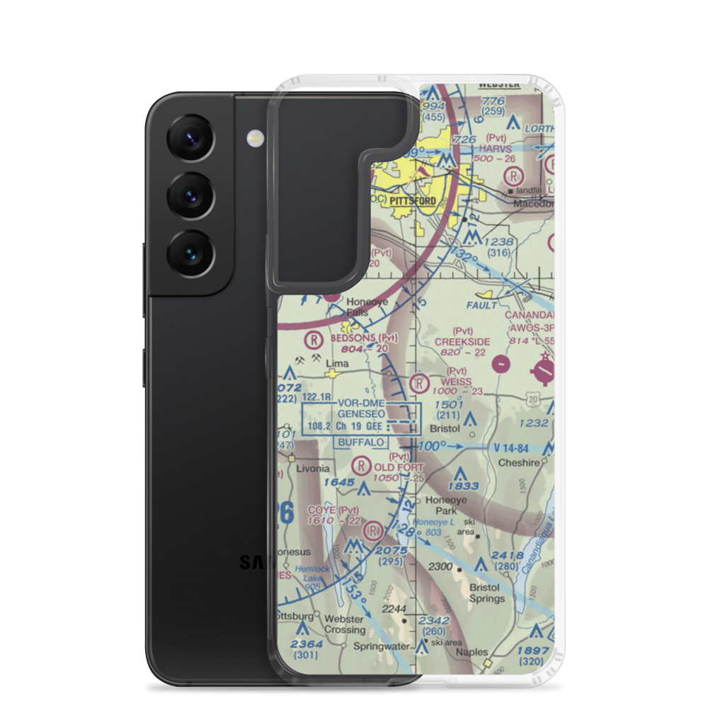 Weiss Airfield (00NY) VFR Sectional Samsung Case Samsung Galaxy S22 model shown
