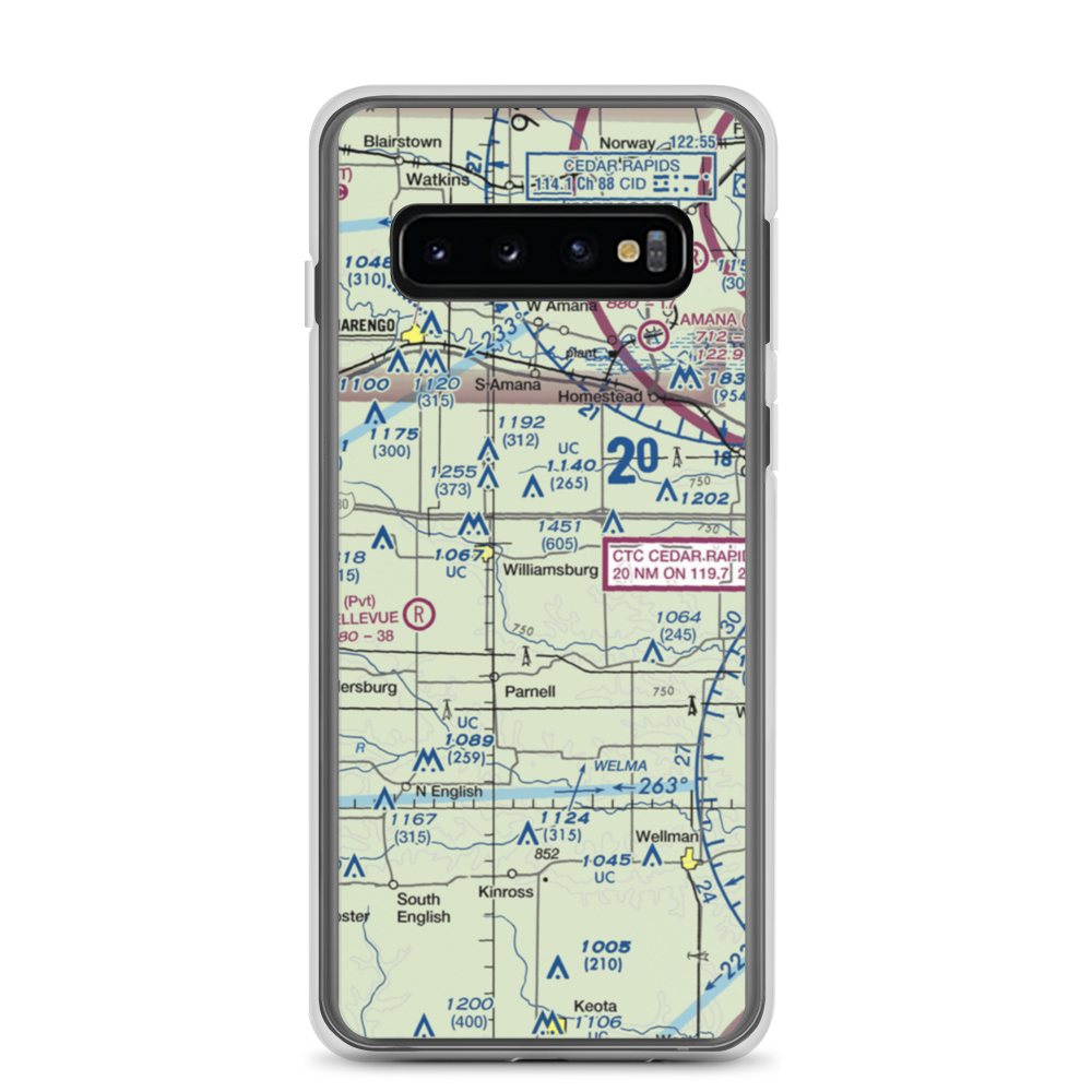 Weiss Airport (4IA8) VFR Sectional Samsung Case Samsung Galaxy S10 model shown