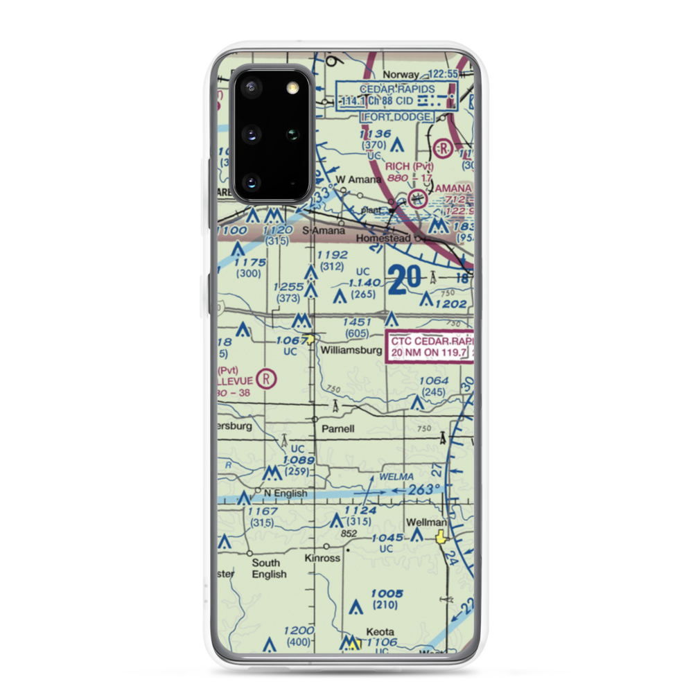 Weiss Airport (4IA8) VFR Sectional Samsung Case Samsung Galaxy S20 Plus model shown