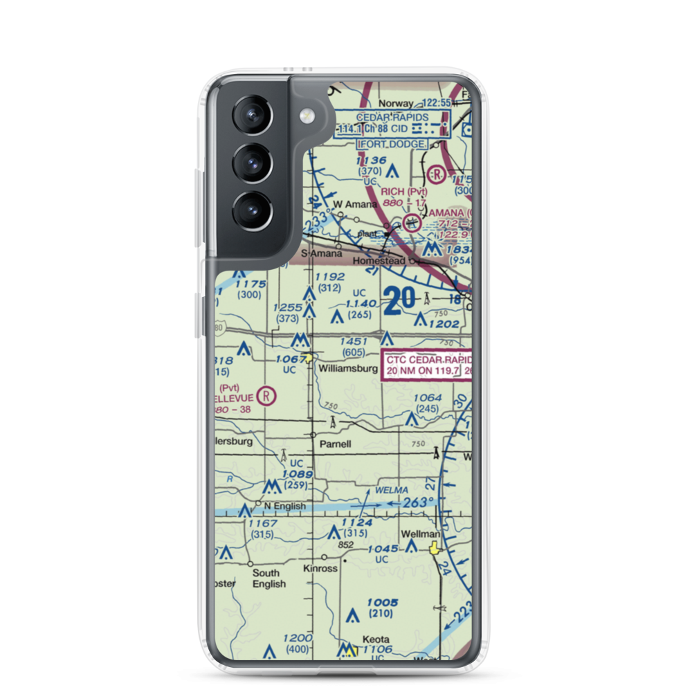 Weiss Airport (4IA8) VFR Sectional Samsung Case Samsung Galaxy S21 model shown
