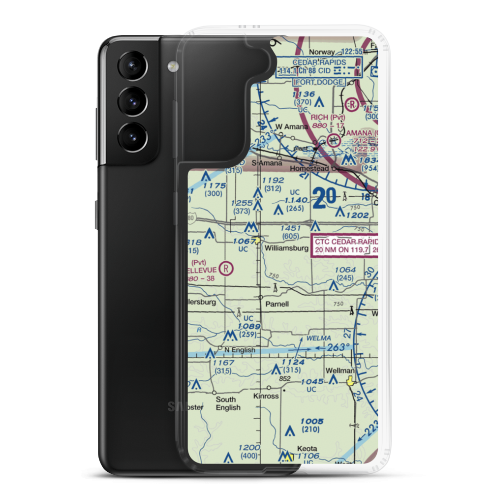 Weiss Airport (4IA8) VFR Sectional Samsung Case Samsung Galaxy S21 Plus model shown