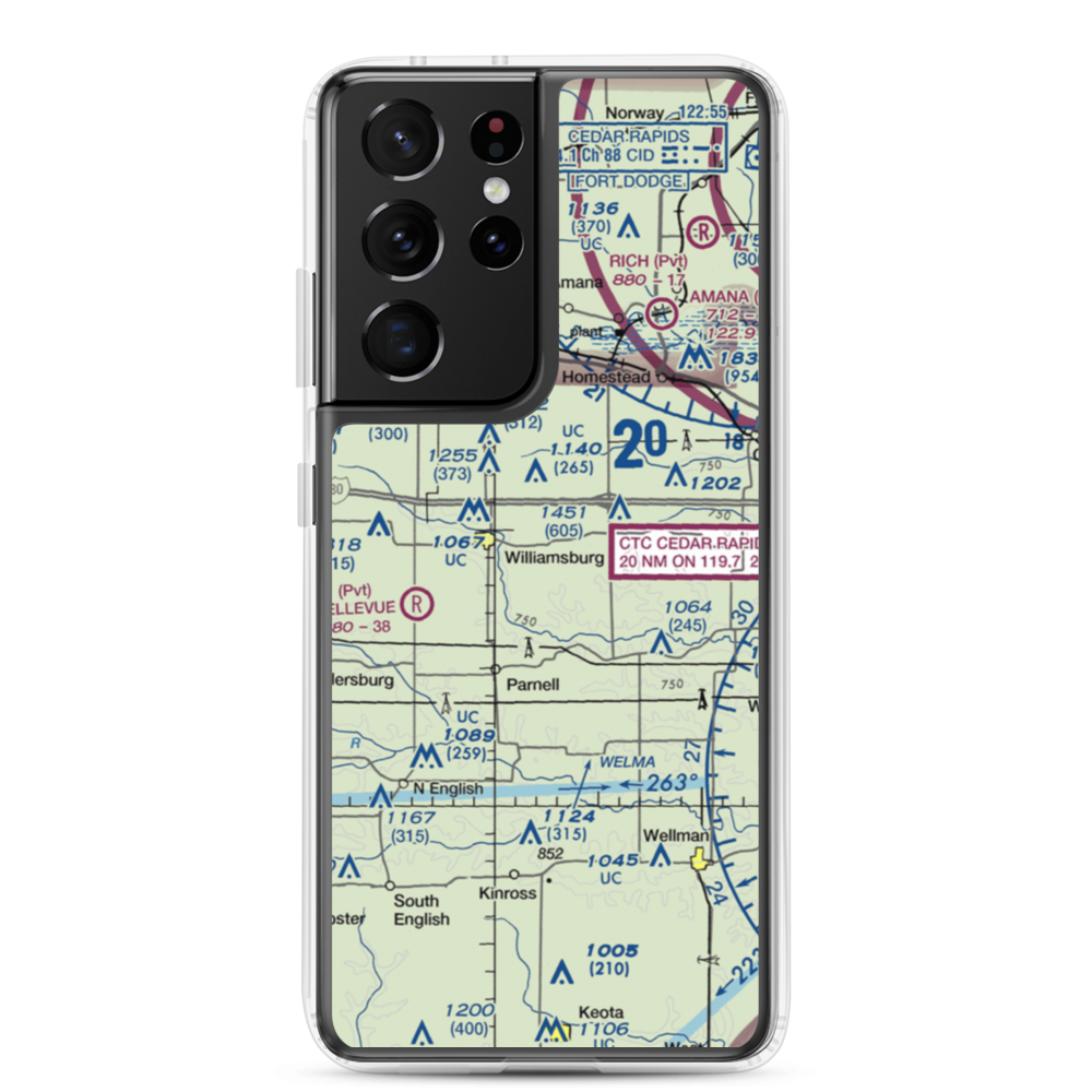 Weiss Airport (4IA8) VFR Sectional Samsung Case Samsung Galaxy S21 Ultra model shown