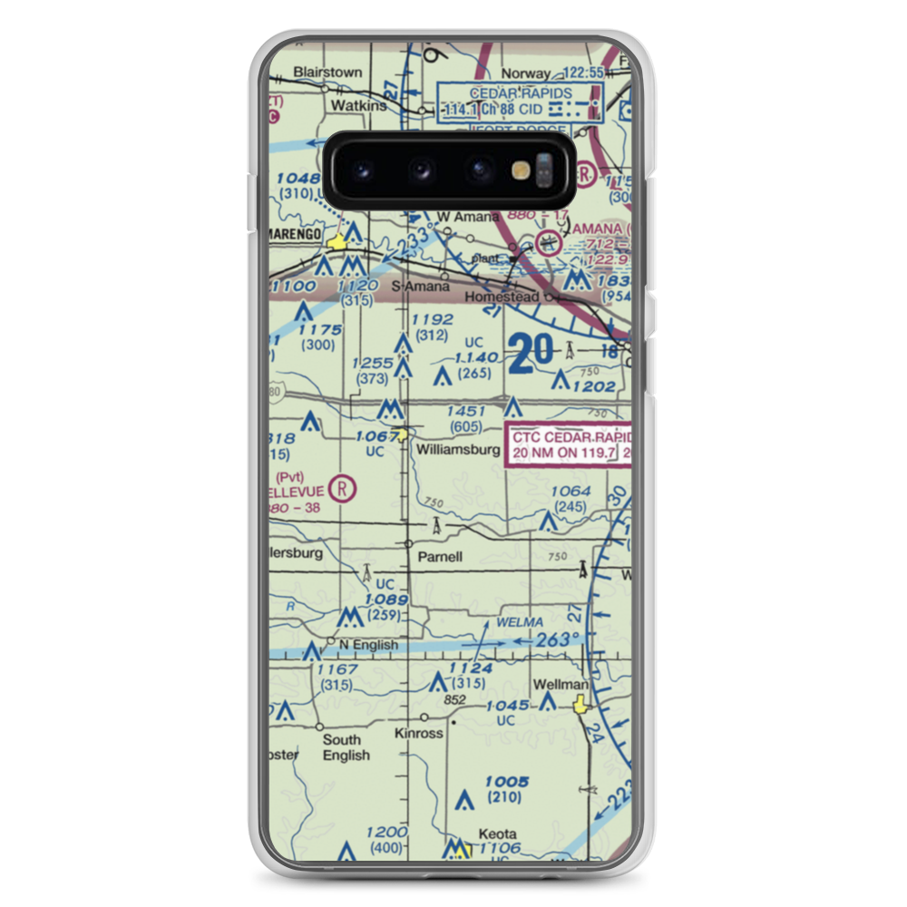 Weiss Airport (4IA8) VFR Sectional Samsung Case Samsung Galaxy S10+ model shown