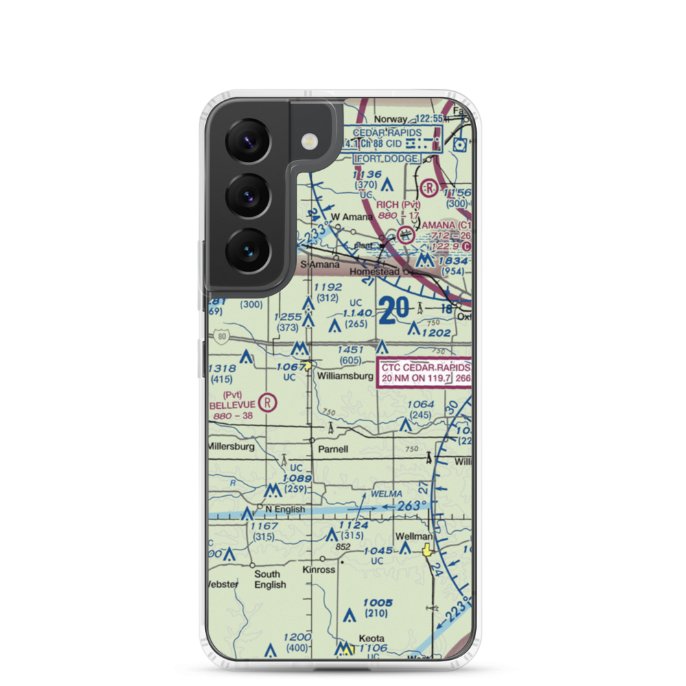 Weiss Airport (4IA8) VFR Sectional Samsung Case Samsung Galaxy S22 model shown