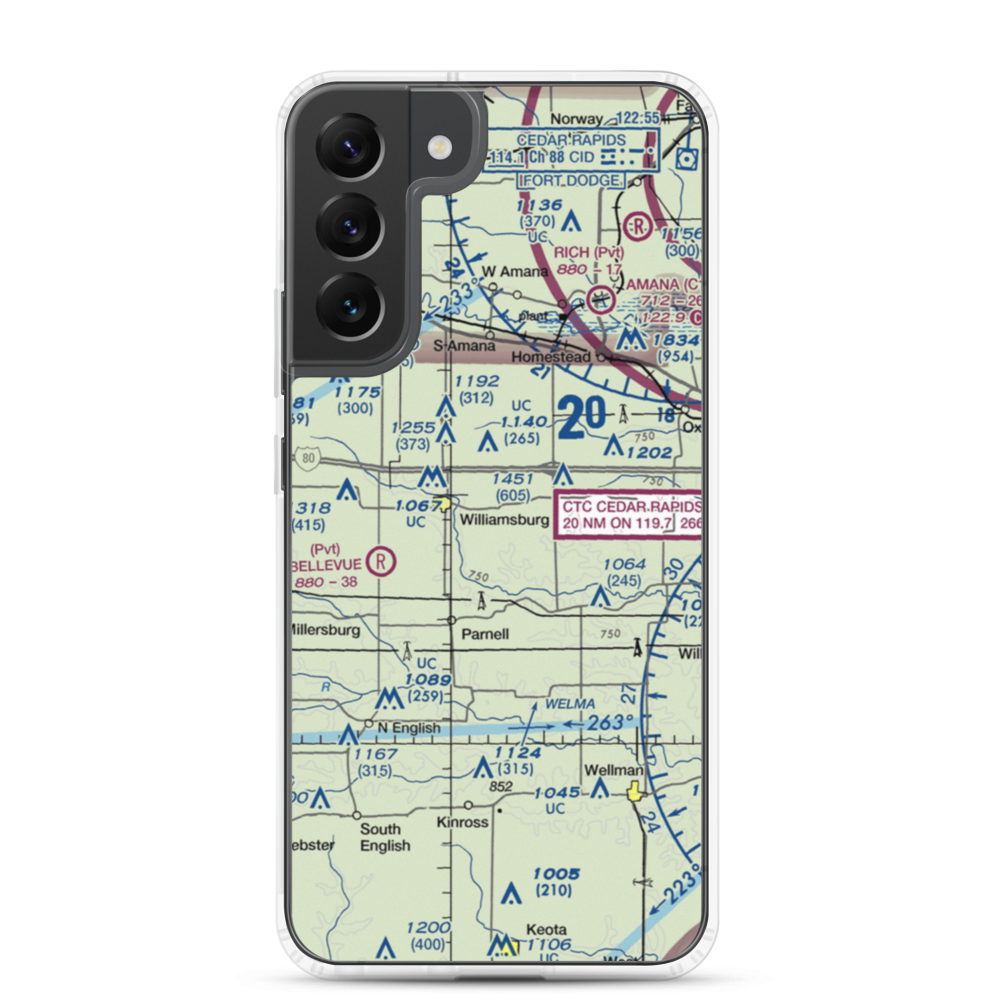 Weiss Airport (4IA8) VFR Sectional Samsung Case Samsung Galaxy S22 Plus model shown