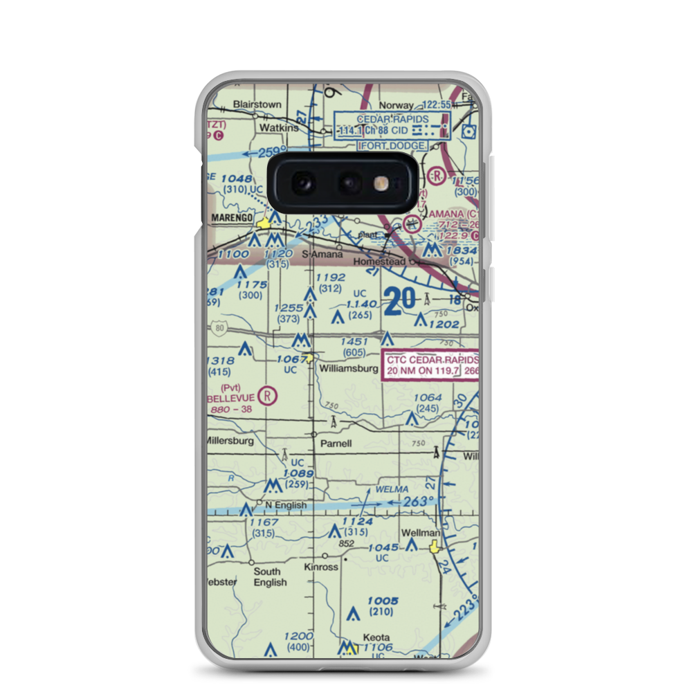 Weiss Airport (4IA8) VFR Sectional Samsung Case Samsung Galaxy S10e model shown