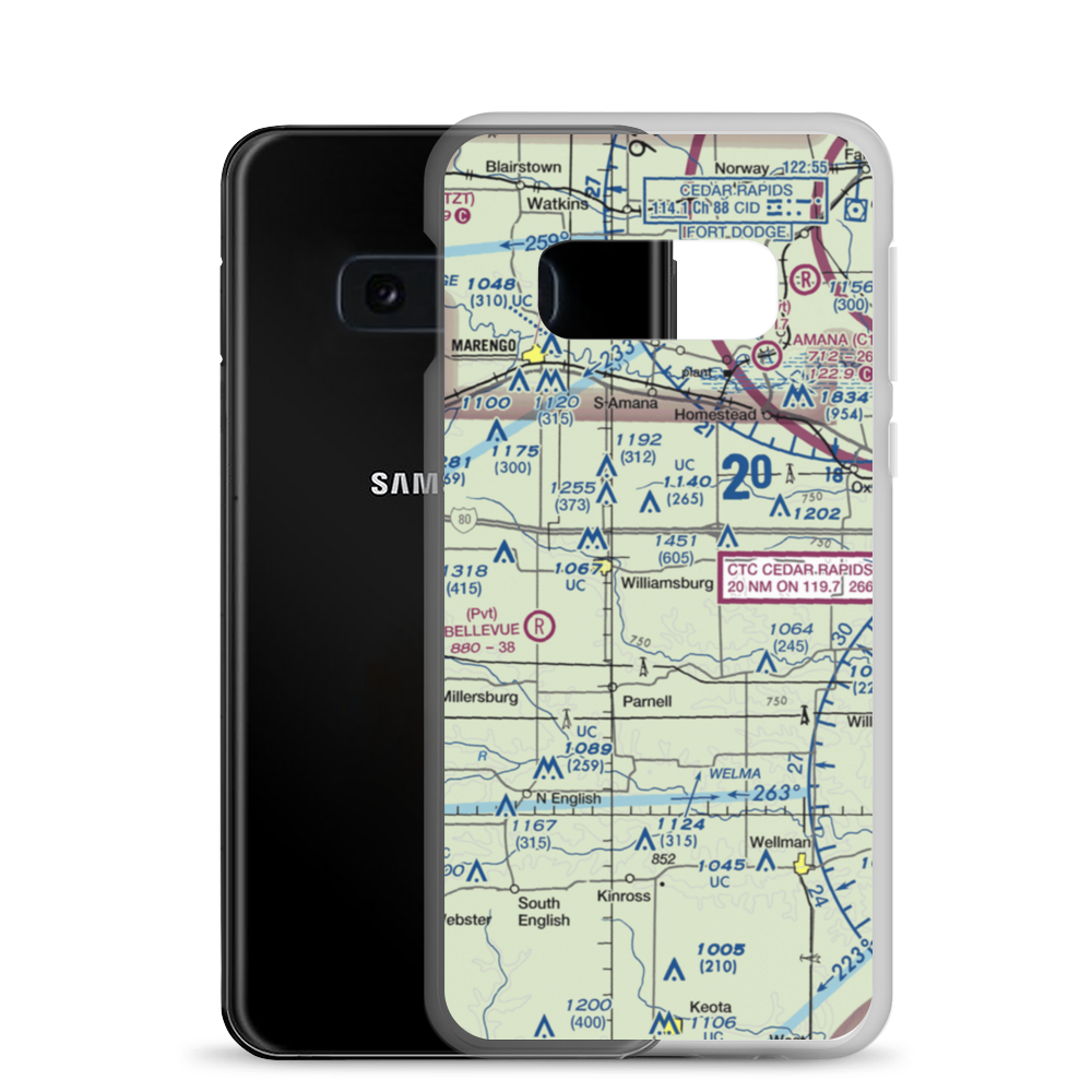 Weiss Airport (4IA8) VFR Sectional Samsung Case Samsung Galaxy S10e model shown