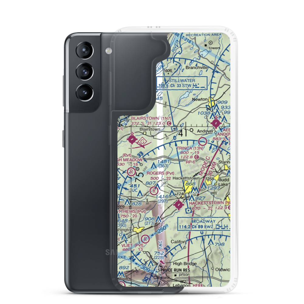 Weiss Farm Airport (JY24) VFR Sectional Samsung Case Samsung Galaxy S21 model shown