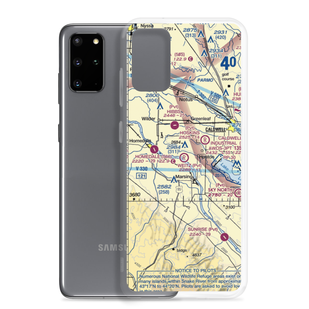 Weitz Airport (ID10) VFR Sectional Samsung Case Samsung Galaxy S20 Plus model shown