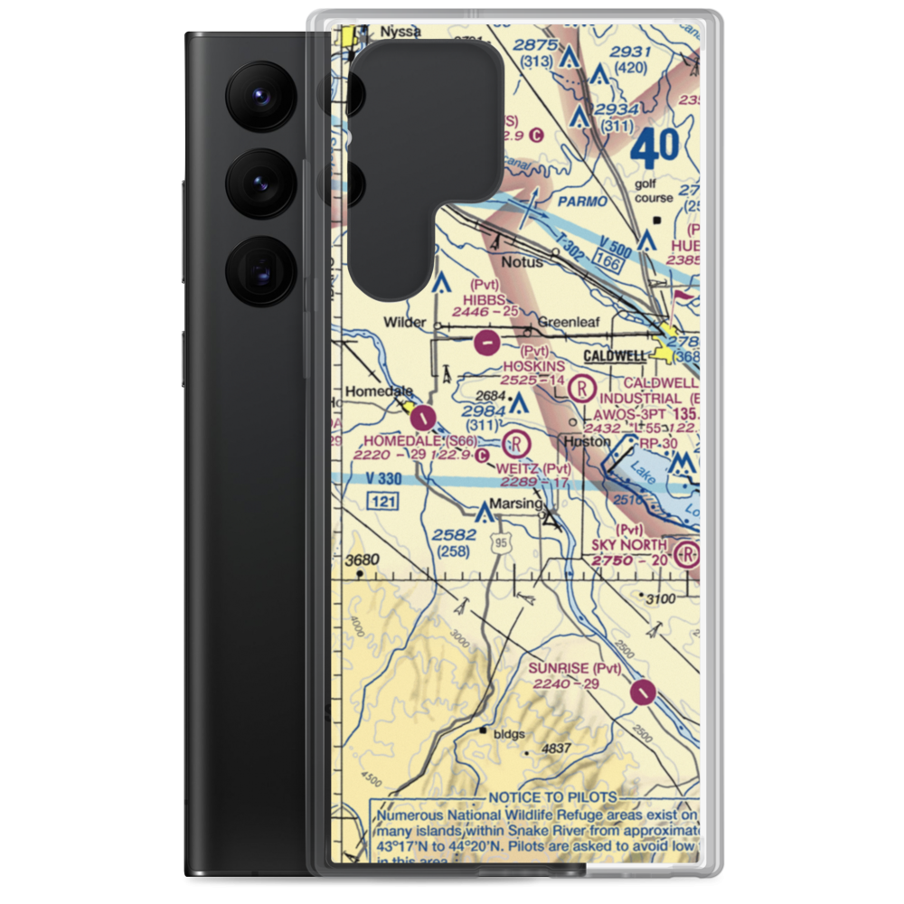 Weitz Airport (ID10) VFR Sectional Samsung Case Samsung Galaxy S22 Ultra model shown